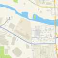 Скриншот карты — проезд от автовокзала Юность до Дома студентов